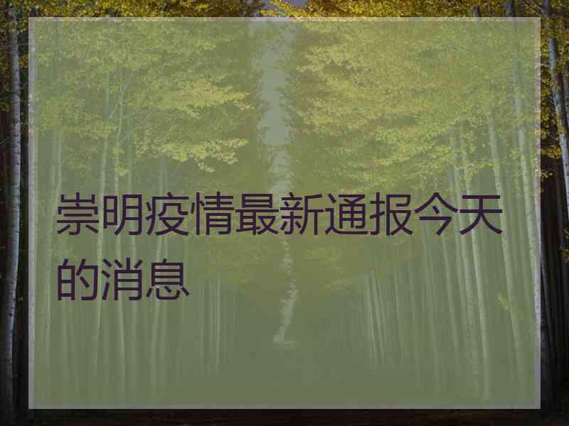 崇明疫情最新通报今天的消息