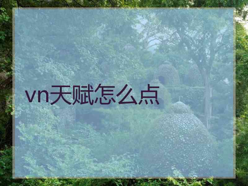 vn天赋怎么点