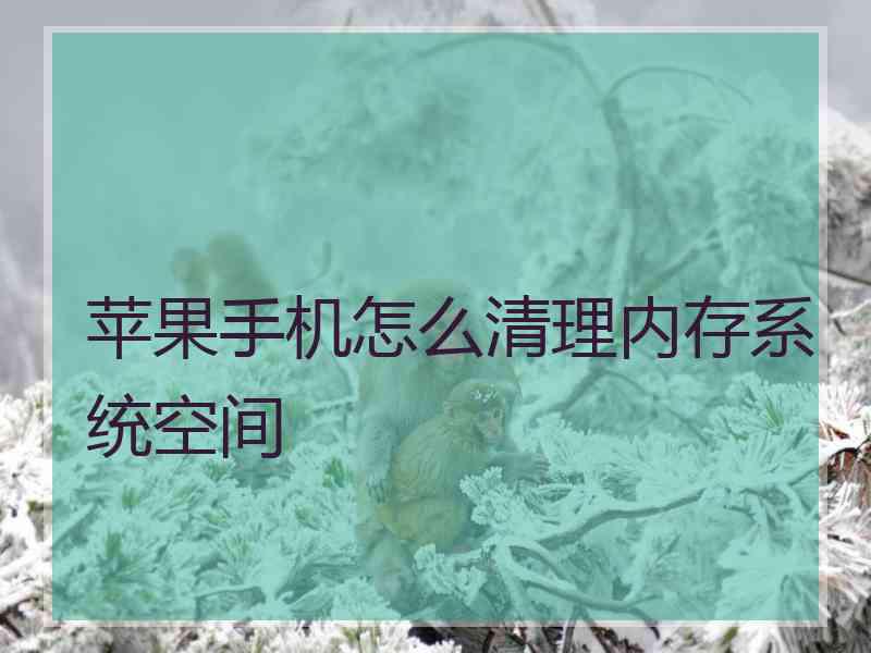 苹果手机怎么清理内存系统空间