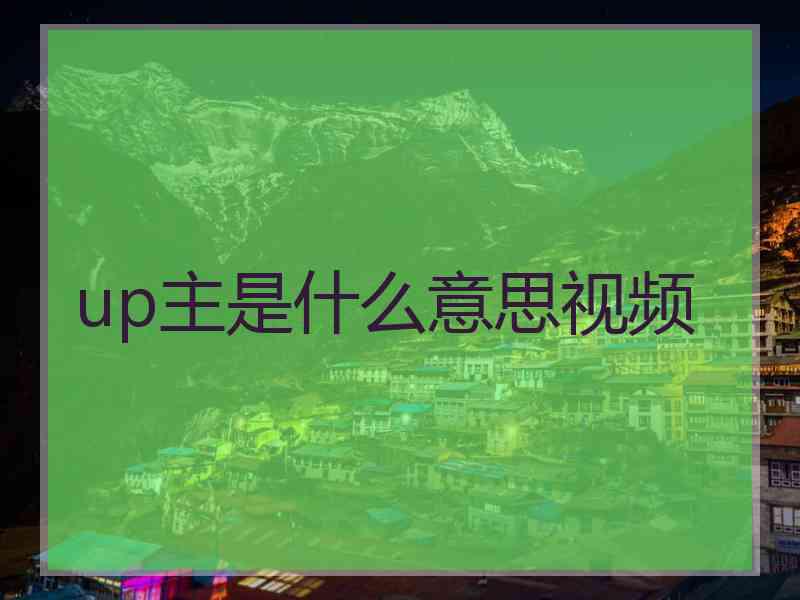 up主是什么意思视频
