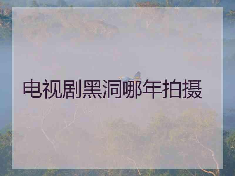 电视剧黑洞哪年拍摄