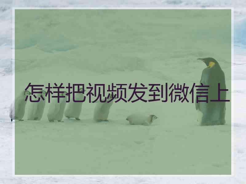 怎样把视频发到微信上