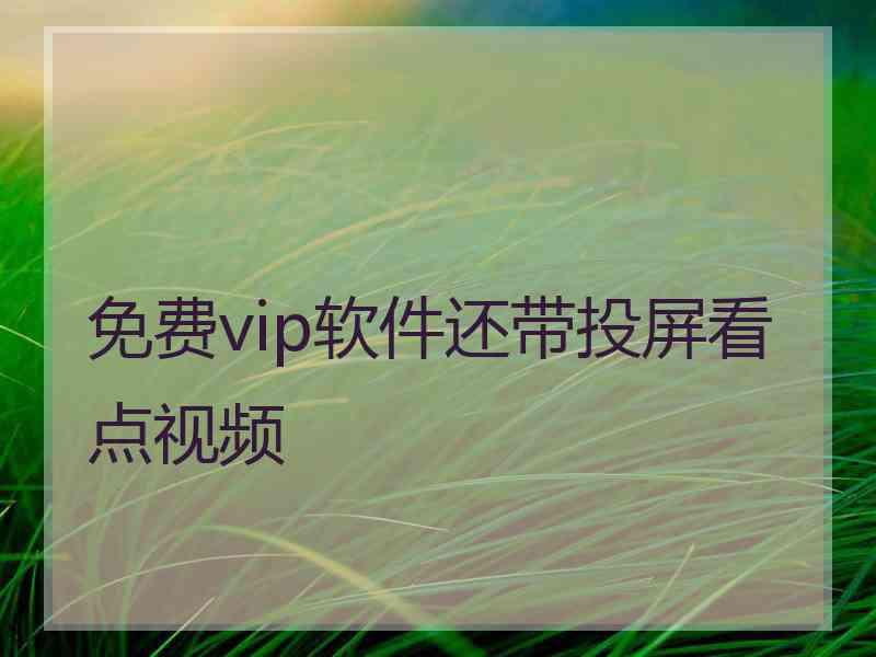 免费vip软件还带投屏看点视频