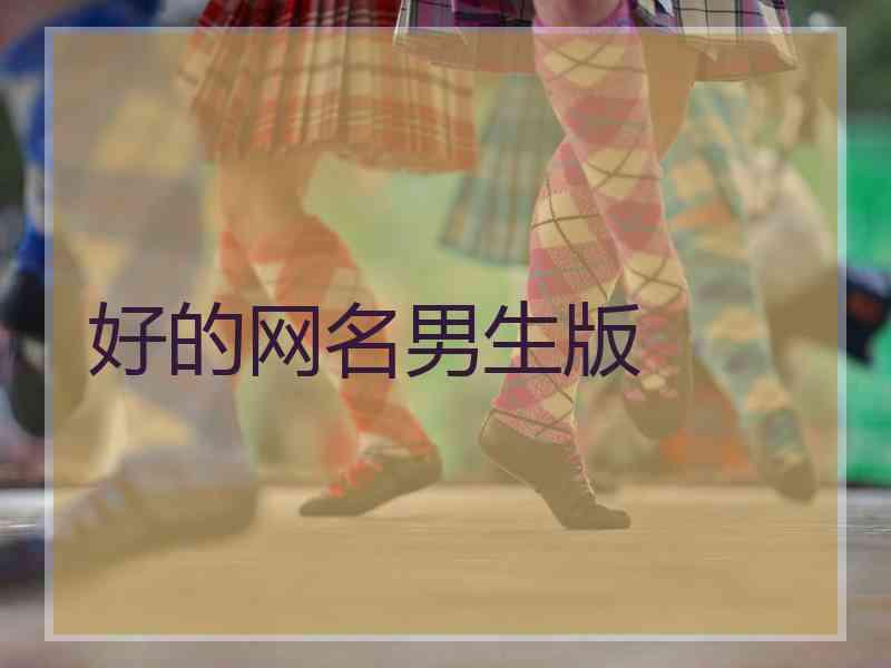 好的网名男生版