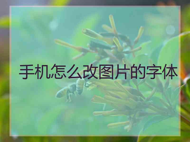 手机怎么改图片的字体
