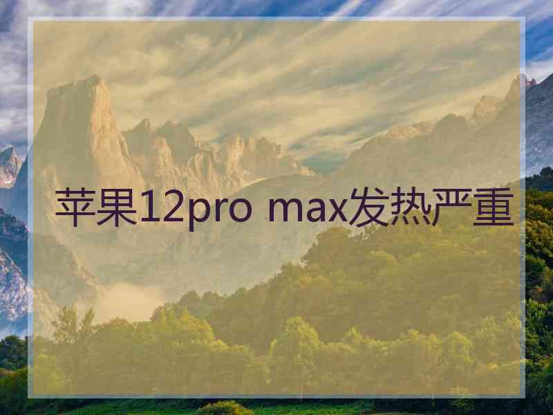 苹果12pro max发热严重