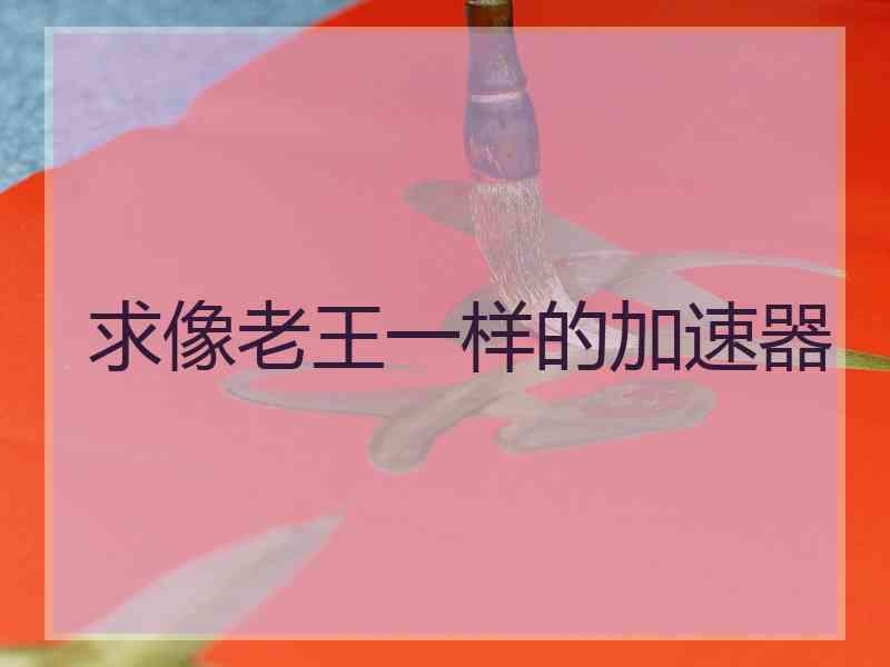求像老王一样的加速器