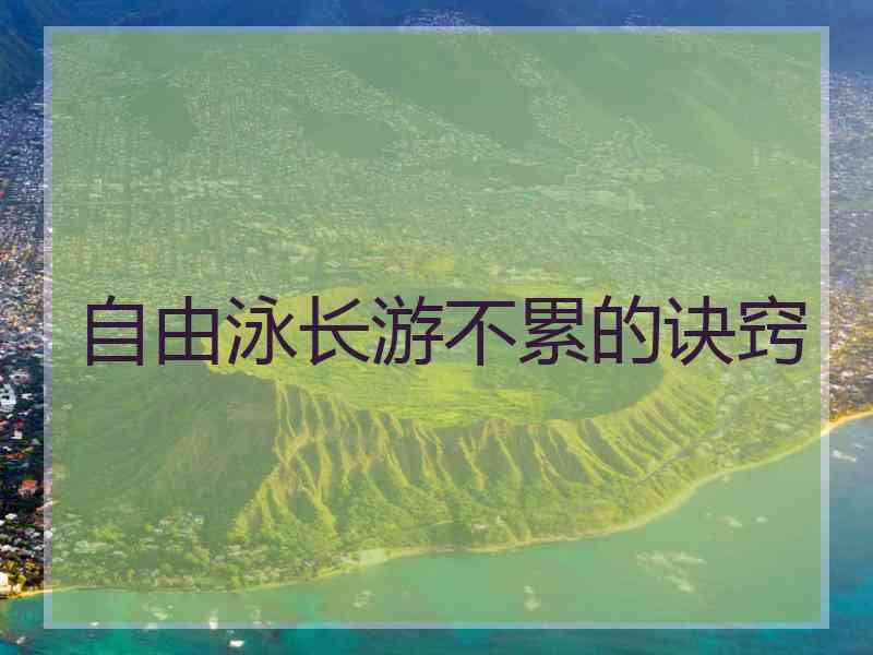自由泳长游不累的诀窍