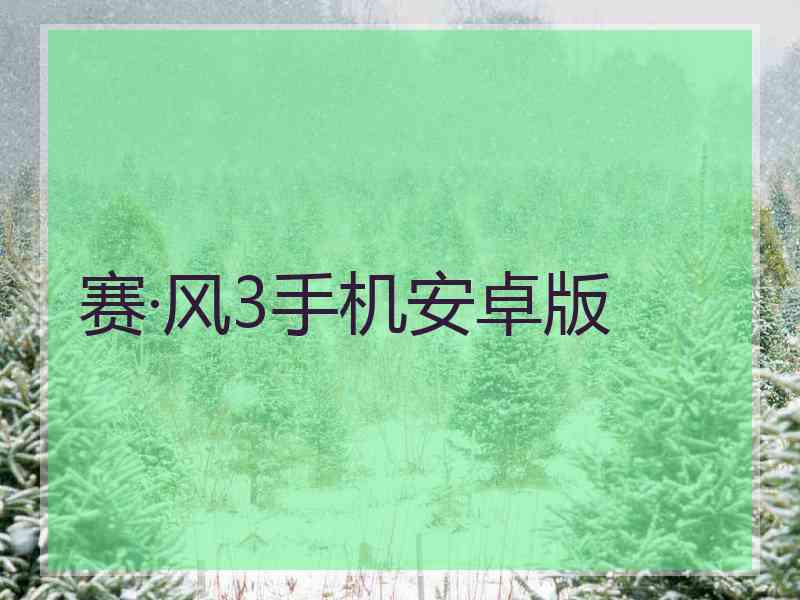 赛·风3手机安卓版