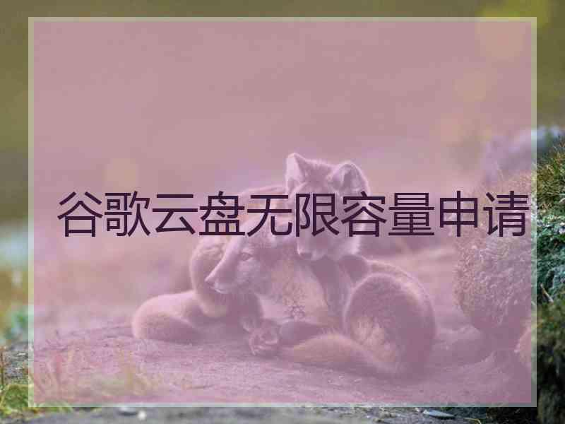 谷歌云盘无限容量申请