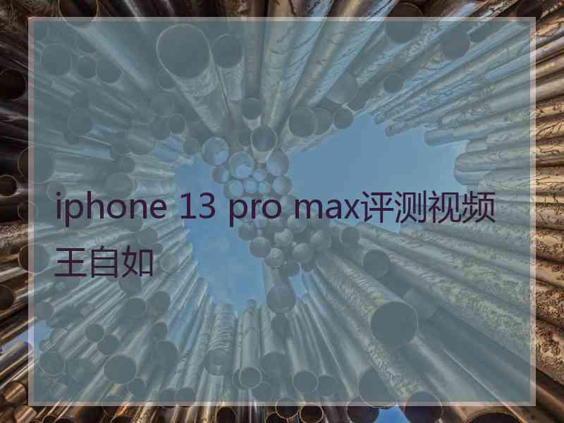 iphone 13 pro max评测视频王自如