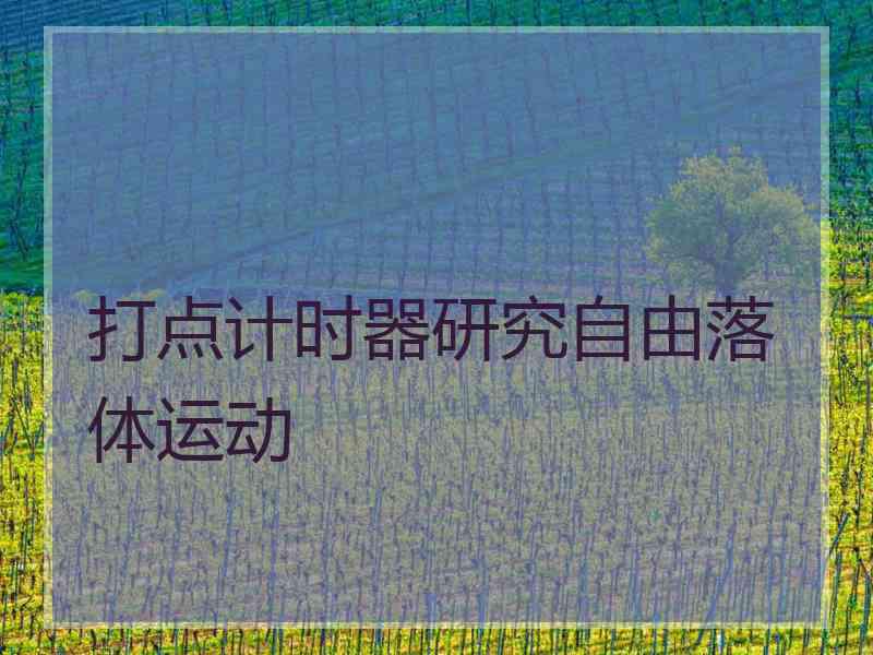 打点计时器研究自由落体运动