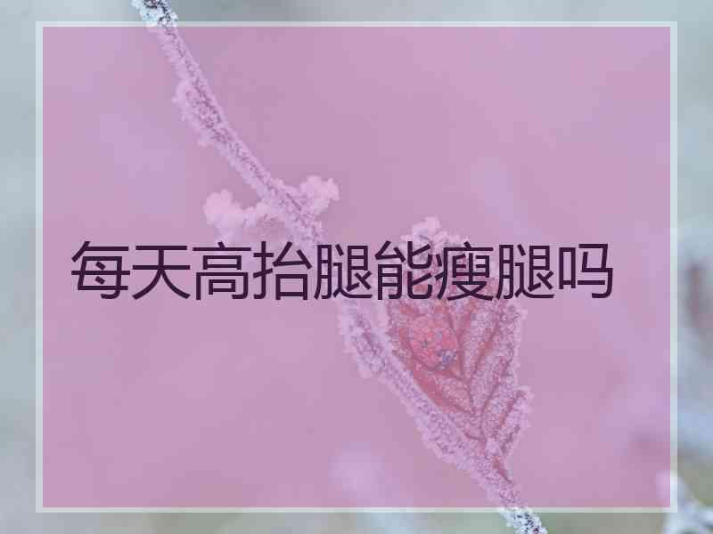 每天高抬腿能瘦腿吗