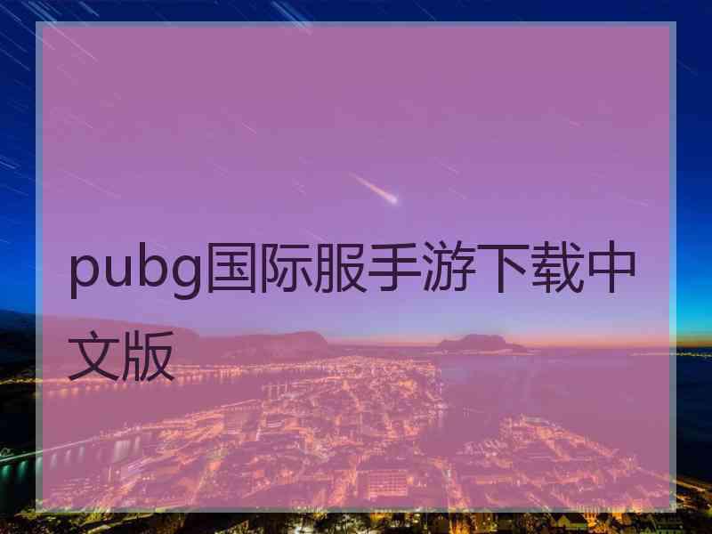 pubg国际服手游下载中文版