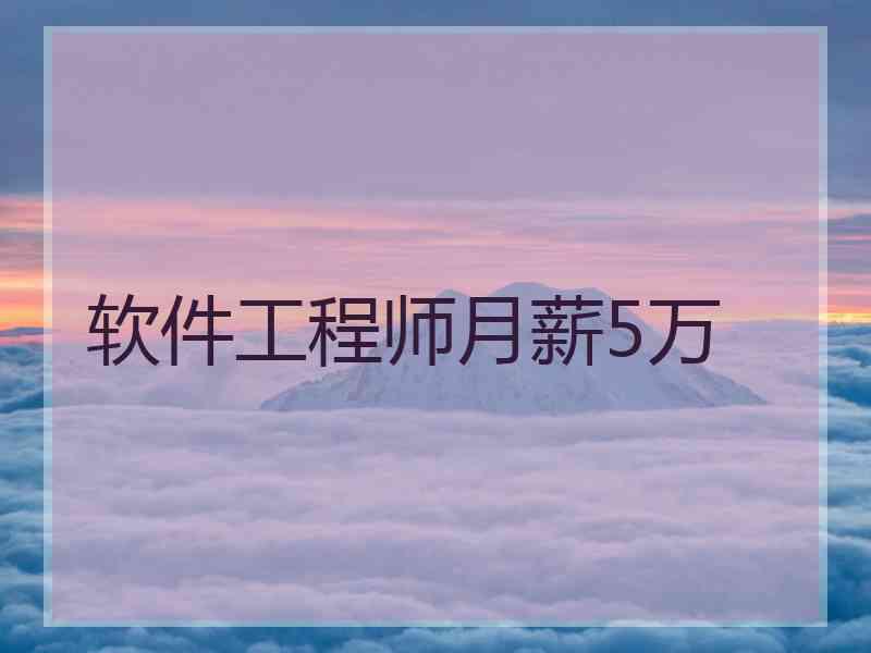软件工程师月薪5万