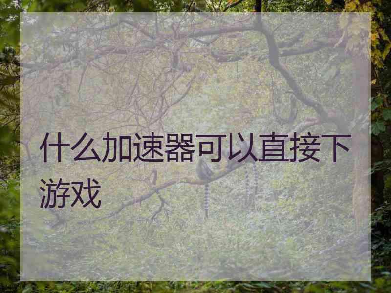 什么加速器可以直接下游戏