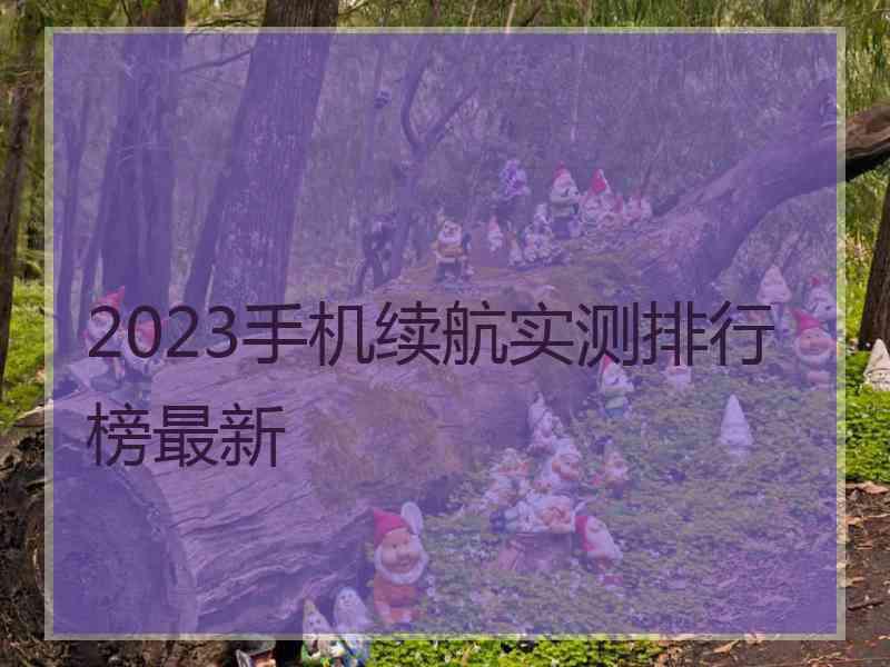 2023手机续航实测排行榜最新