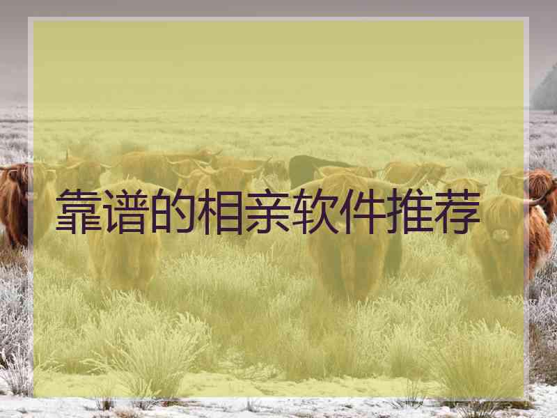 靠谱的相亲软件推荐