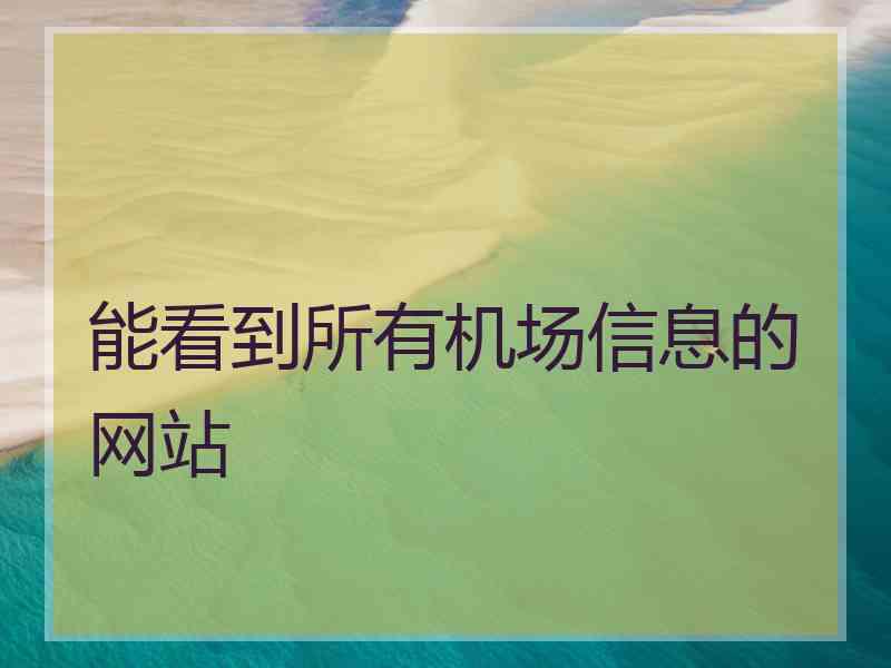 能看到所有机场信息的网站