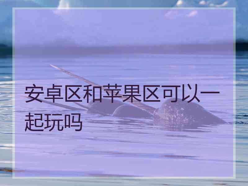 安卓区和苹果区可以一起玩吗