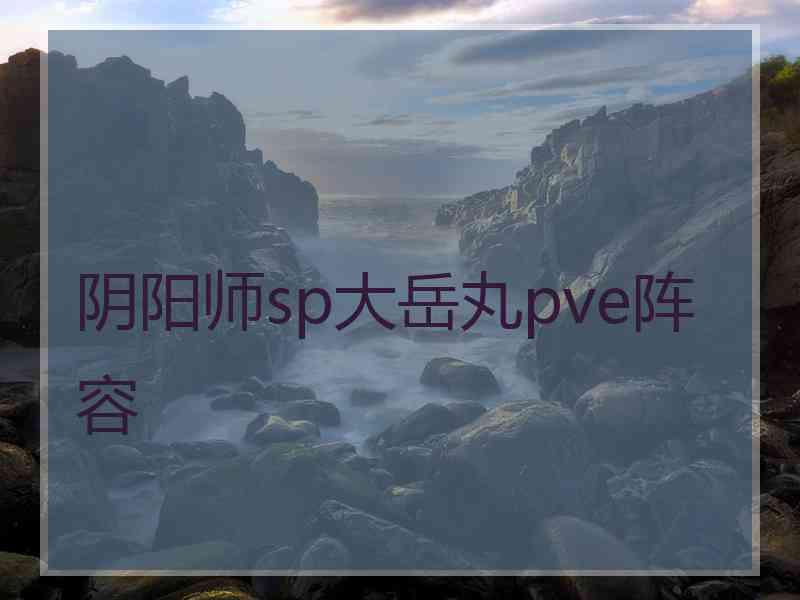 阴阳师sp大岳丸pve阵容