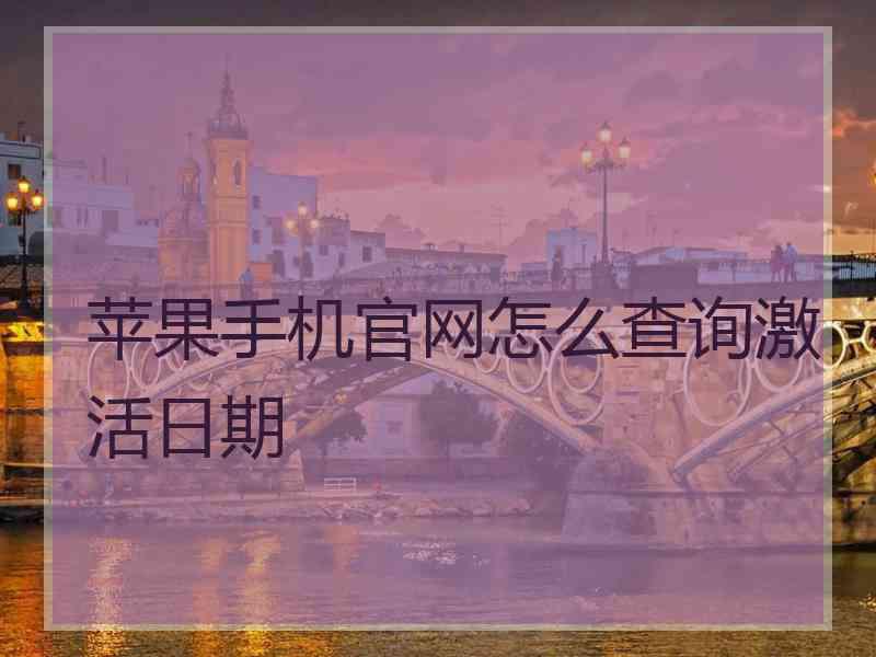 苹果手机官网怎么查询激活日期