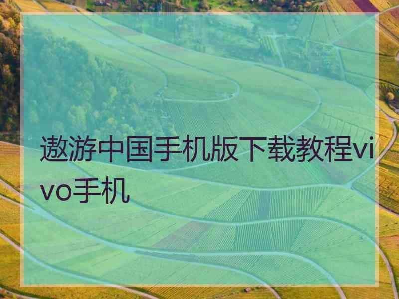 遨游中国手机版下载教程vivo手机