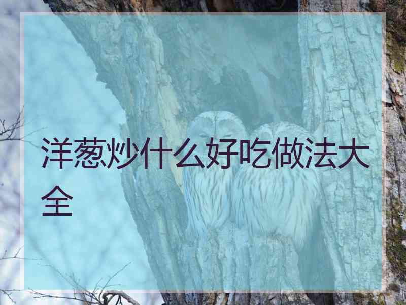 洋葱炒什么好吃做法大全