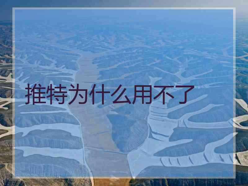 推特为什么用不了
