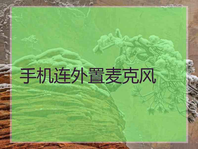 手机连外置麦克风