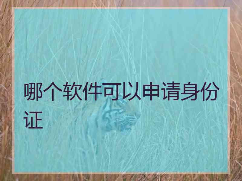 哪个软件可以申请身份证