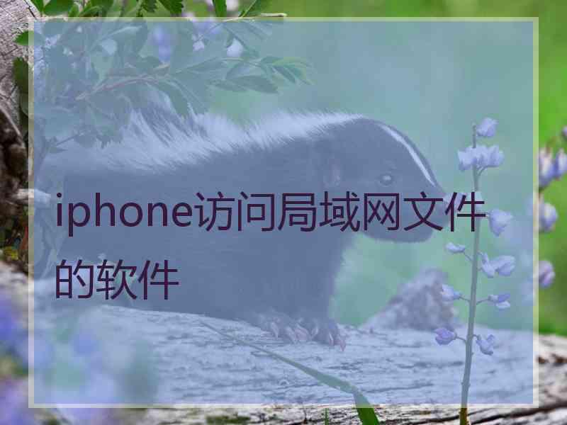 iphone访问局域网文件的软件