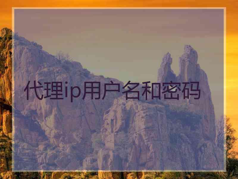 代理ip用户名和密码