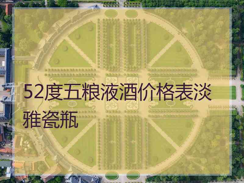 52度五粮液酒价格表淡雅瓷瓶