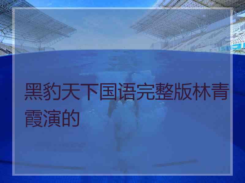 黑豹天下国语完整版林青霞演的