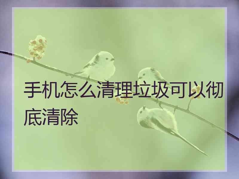 手机怎么清理垃圾可以彻底清除