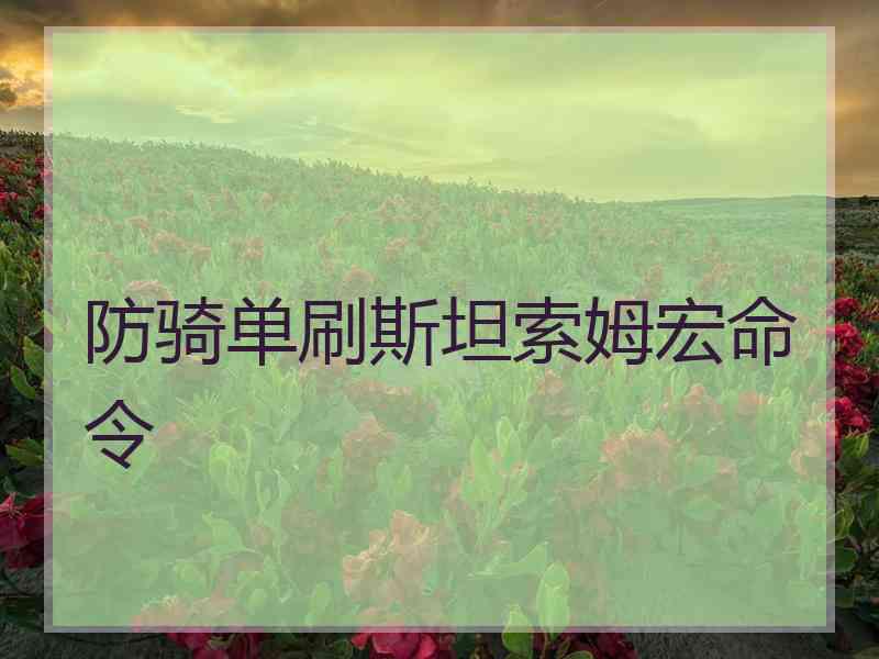 防骑单刷斯坦索姆宏命令