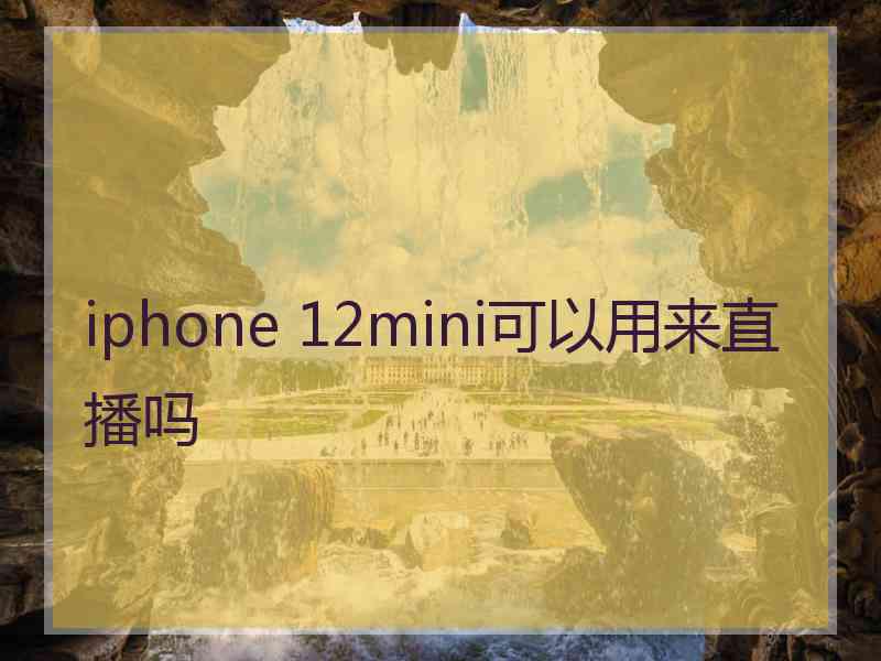 iphone 12mini可以用来直播吗