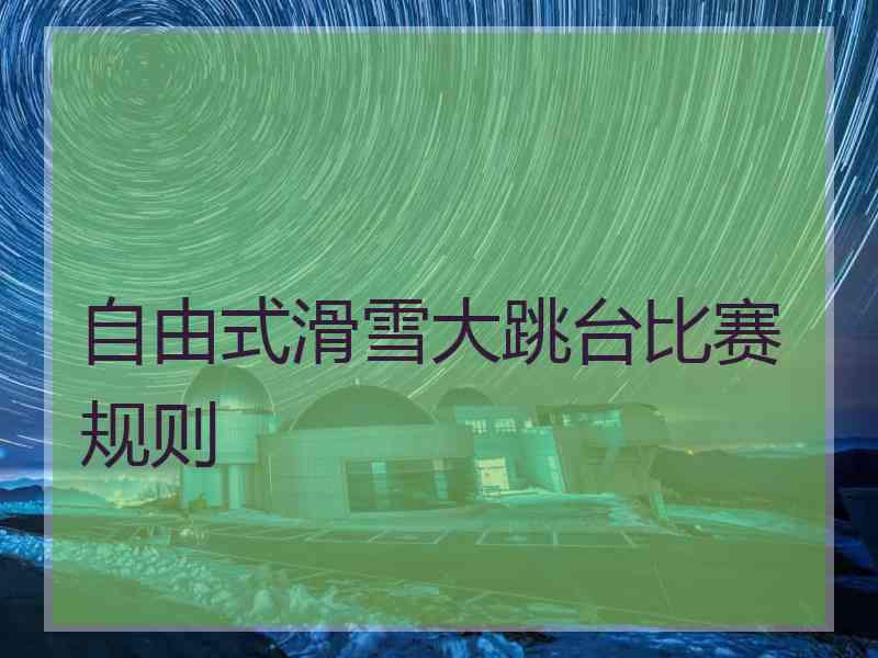 自由式滑雪大跳台比赛规则