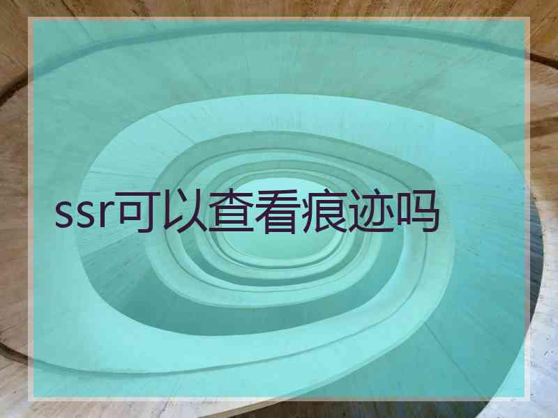 ssr可以查看痕迹吗
