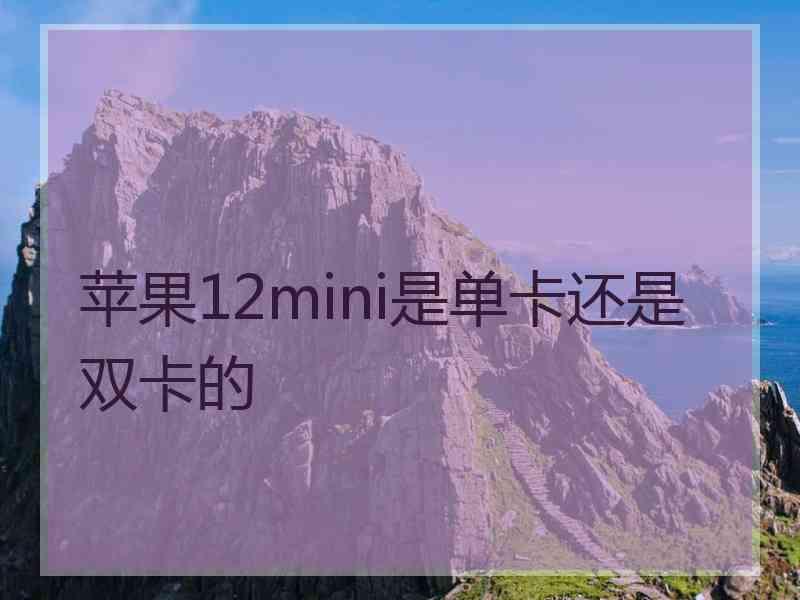 苹果12mini是单卡还是双卡的