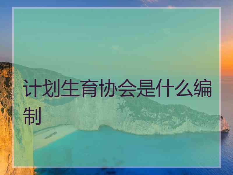 计划生育协会是什么编制