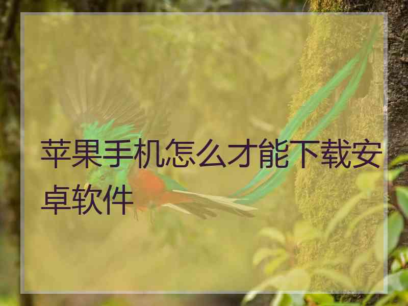 苹果手机怎么才能下载安卓软件