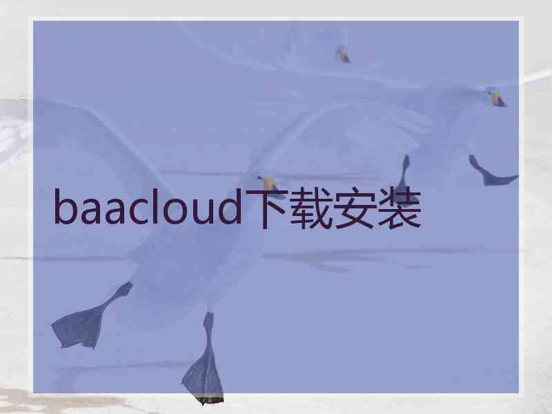 baacloud下载安装