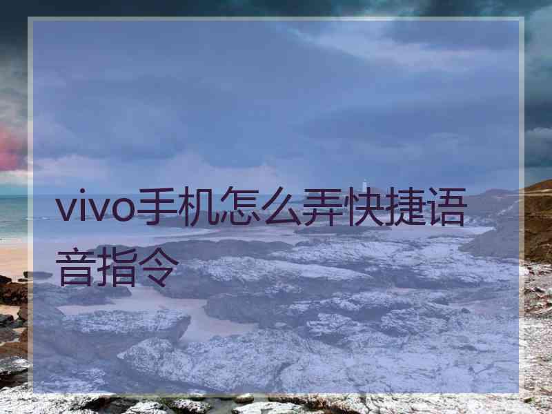 vivo手机怎么弄快捷语音指令
