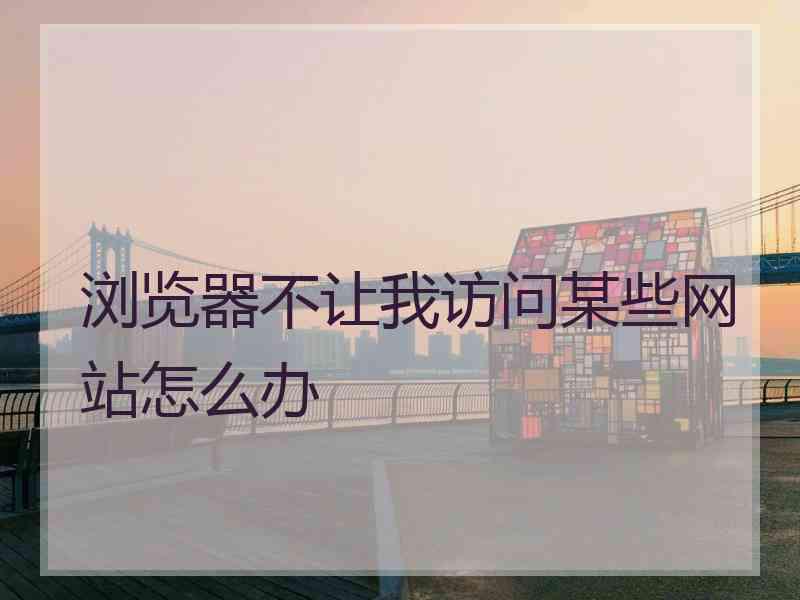 浏览器不让我访问某些网站怎么办