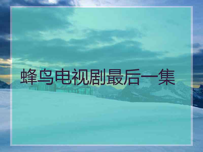 蜂鸟电视剧最后一集