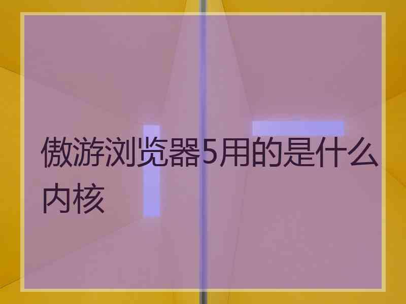 傲游浏览器5用的是什么内核