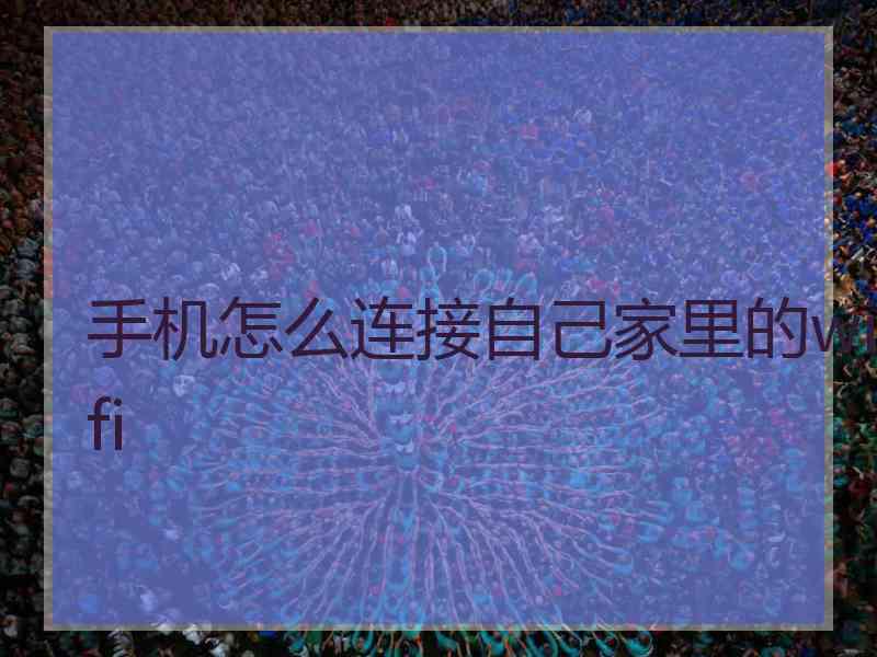 手机怎么连接自己家里的wifi