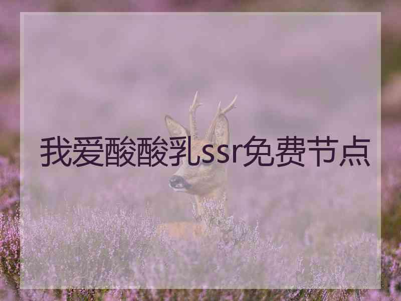 我爱酸酸乳ssr免费节点